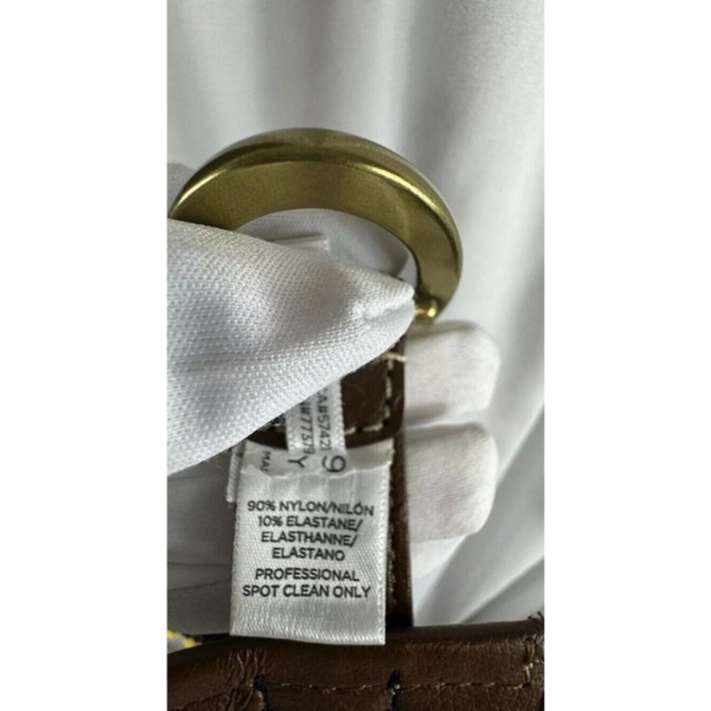 Loft Woven‎ Stretch Belt Yellow Tan Brown Braided Cinch L Bohemian Chic 70-02-01 - Picture 4 of 14